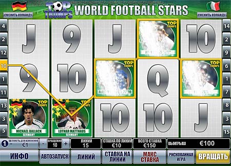 Ігровий автомат Top Trumps World Football Stars (Світові зірки футболу)